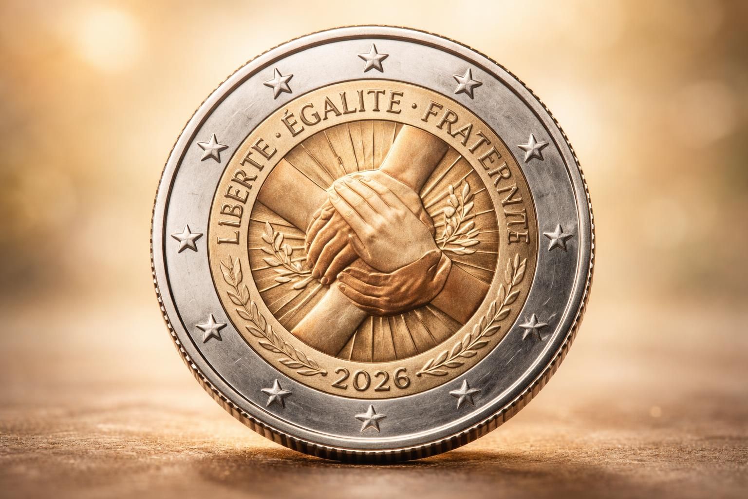 découvrez la pièce de 2 euros liberté égalité fraternité de 2026, un symbole fort d'espoir et d'unité mettant en lumière les valeurs fondamentales de la république française.