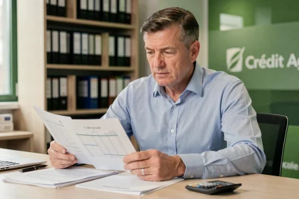 Conseiller bancaire Crédit Agricole analysant les taux d'un compte à terme en 2026