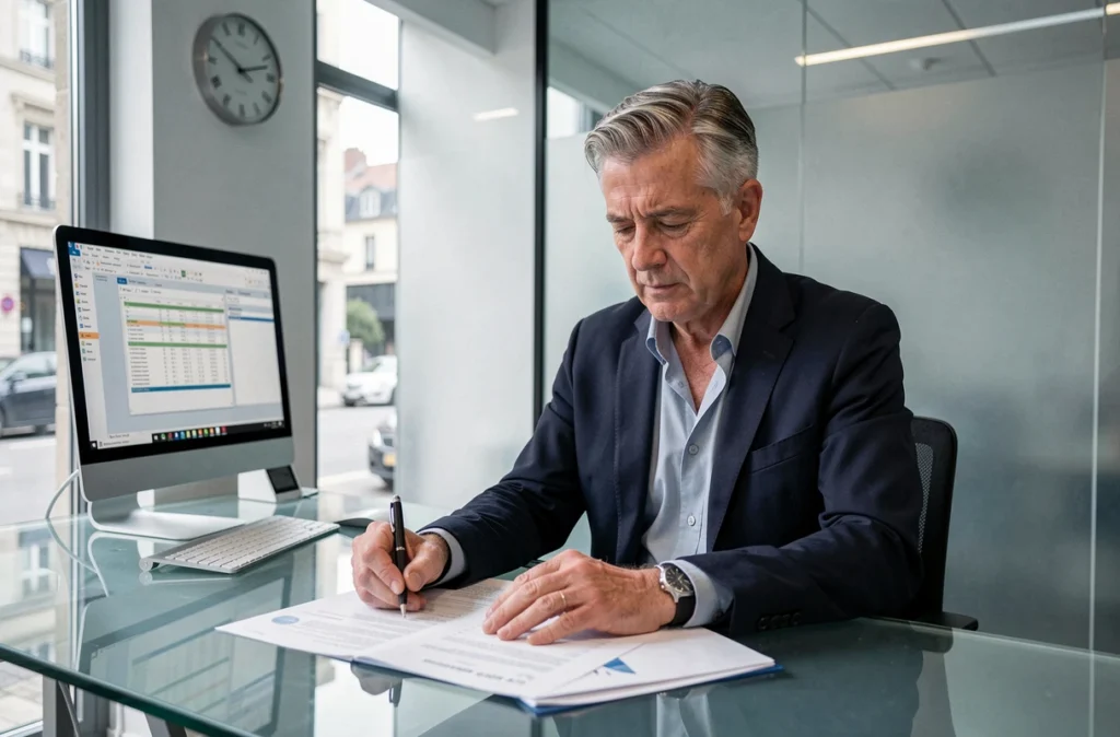 Expert-comptable senior du Cabinet Arès Expertise Orléans étudiant un dossier financier complexe